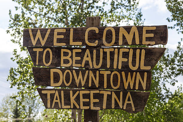 Talkeetna Welcome Sign stock photo