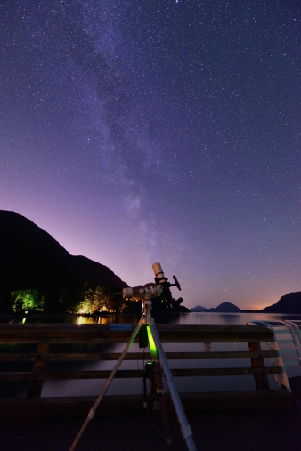 Telescope and Milky Way at Porteau Cove Provincial Park