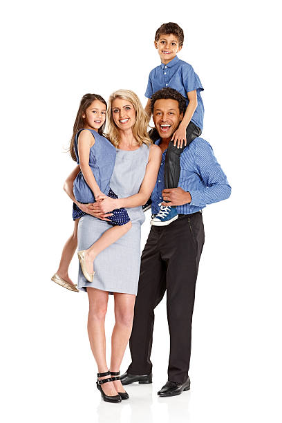 istock Happy parents carrying their children 453213981