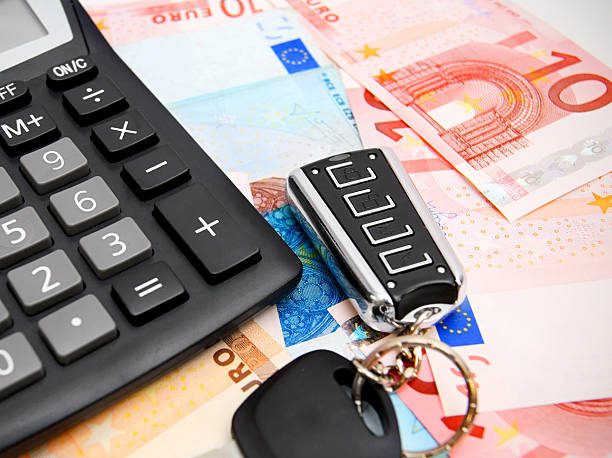 istock Calculator and key from the car 453218215