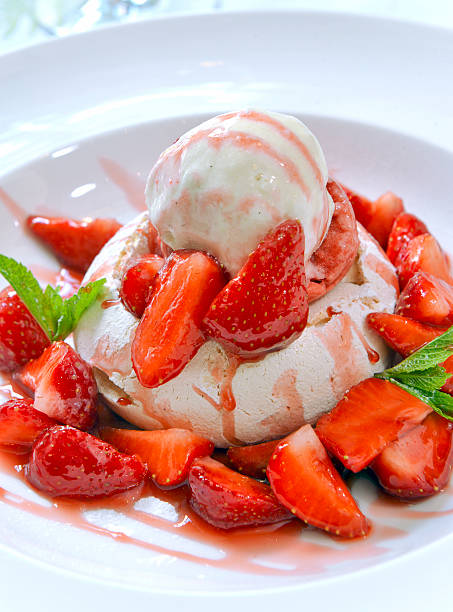 istock strawberry dessert with ice cream 453218469