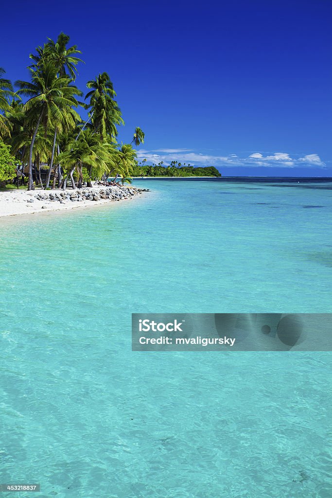 Tropical island in Fiji with sandy beach Tropical island in Fiji with sandy beach and pristine water Fiji Stock Photo