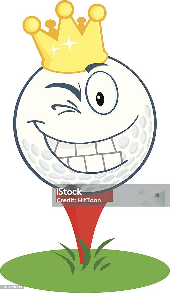 Feliz Bola de Golfe com ouro Coroa Piscar o Olho - Royalty-free Alegria arte vetorial