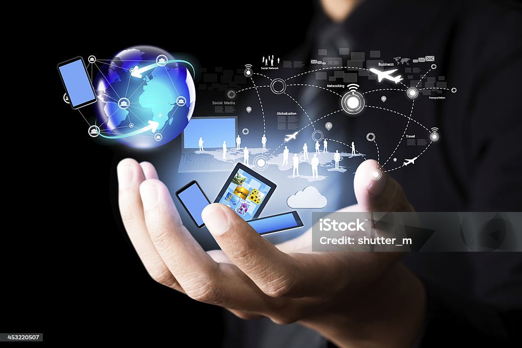 Modern wireless technology and social media Abstract Stock Photo