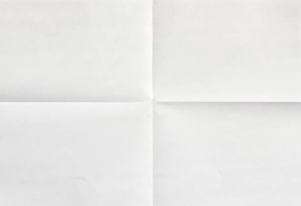 White sheet of paper in four White sheet of paper folded in four crumpled stock pictures, royalty-free photos & images