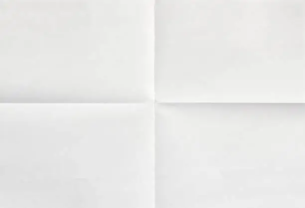 Photo of White sheet of paper in four