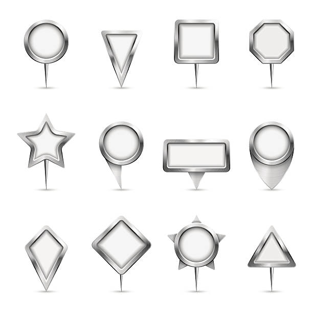 illustrazioni stock, clip art, cartoni animati e icone di tendenza di mappa di marcatori - symbol star shape computer icon silver