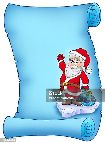 Blue Pergament Mit Santa Claus 2 Stockfoto und mehr Bilder von Blau - Blau, Brief - Dokument, ClipArt