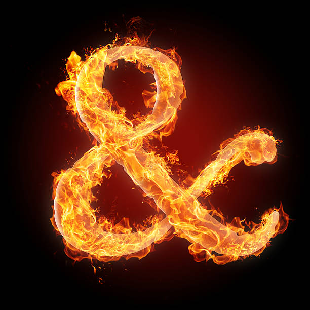 istock Fonts and symbols in fire for different purposes 453226997