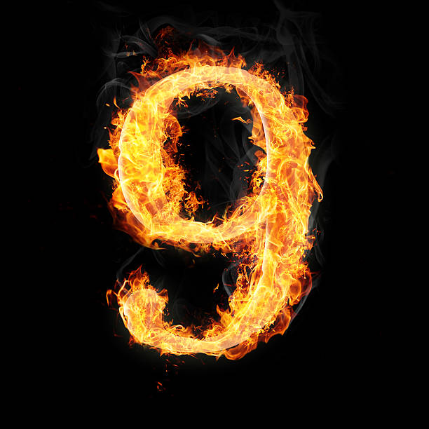 istock Fonts, numbers and symbols in fire for different purposes 453227041