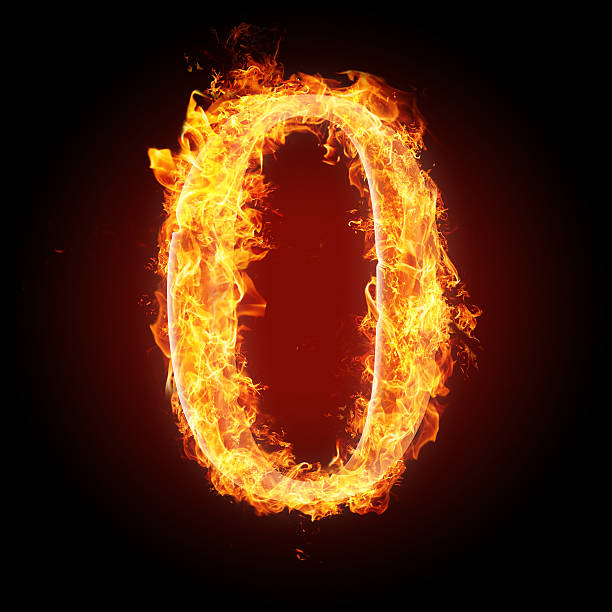 istock Fonts, numbers and symbols in fire for different purposes 453228181