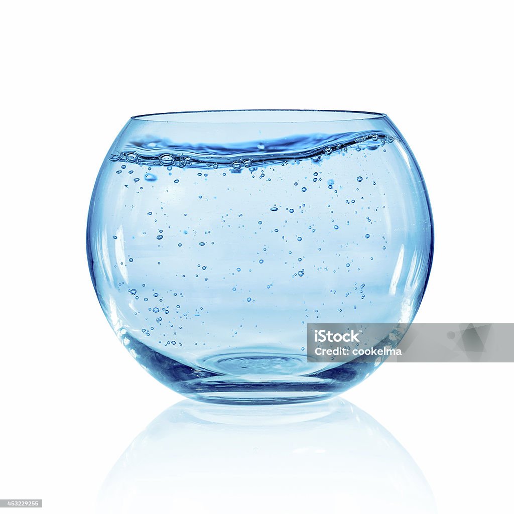 Fish bowl on white background Empty fish bowl isolated on white background. Circle Stock Photo