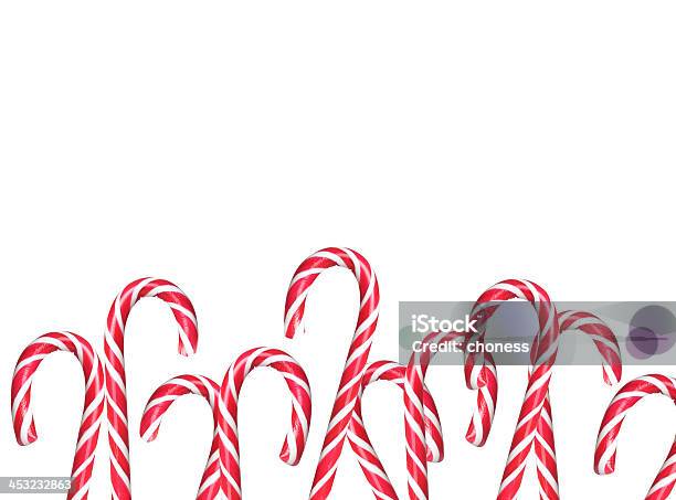 Christmas Candy Canes On A White Background Stock Photo - Download Image Now - Candy, Candy Cane, Celebration