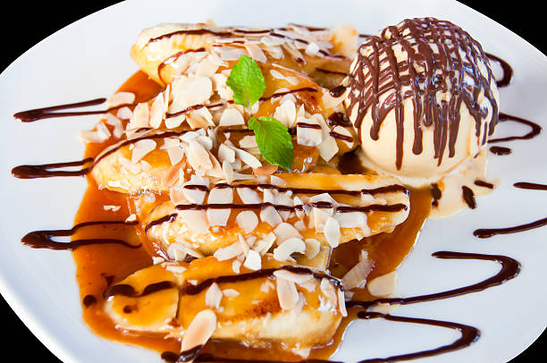 istock Banana crape with vanilla icecream. 453233161