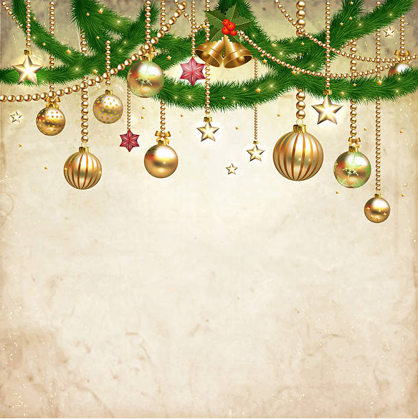 istock Vintage Christmas decorate against old paper texture background 453235737