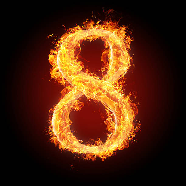 istock Fonts, numbers and symbols in fire for different purposes 453235933