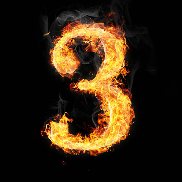 istock Fonts, numbers and symbols in fire for different purposes 453235949