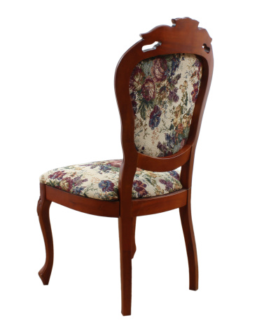 Antiguo floral silla con tapicería photo