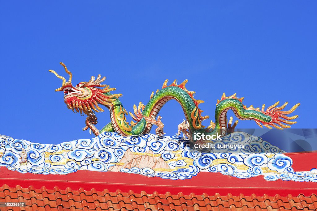 Dragon Chinese style dragon statue in temple Animal Stock Photo