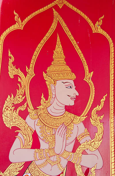istock traditional Thai style painting art on temple wall 453238541