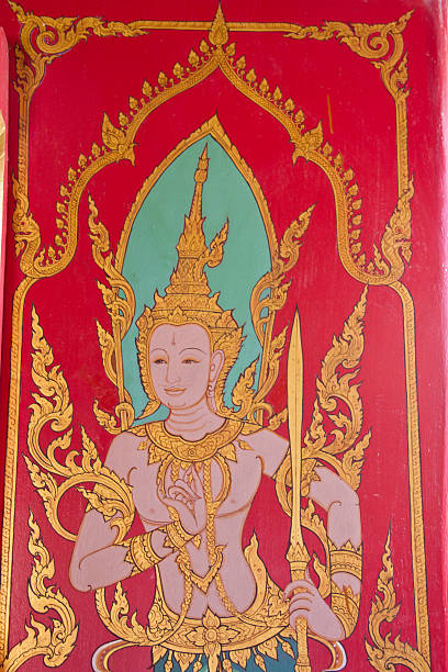 istock Thai style painting art on temple wall 453241377