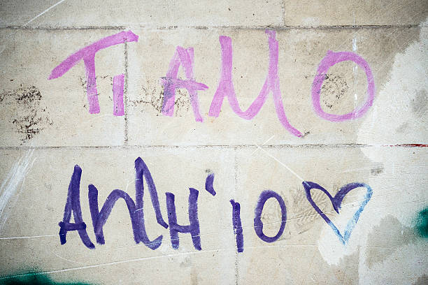 istock I love you, me too (Italian) graffiti on wall 453242501