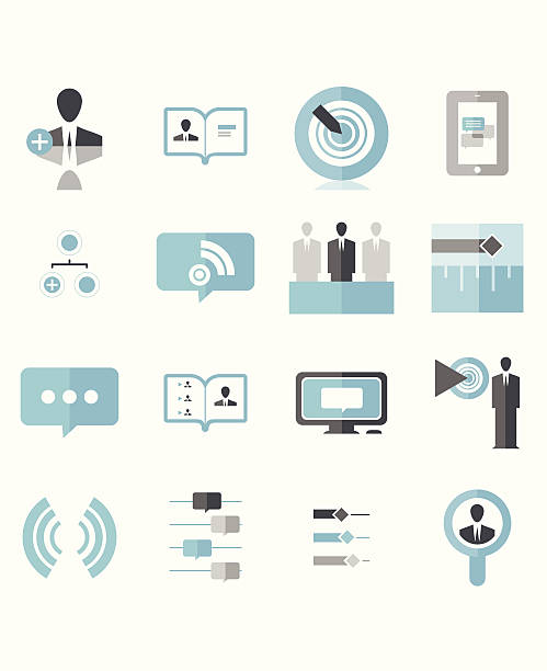 Modern Social Business Icons vector art illustration
