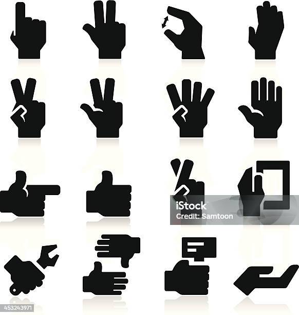 Две Руки Значки — стоковая векторная графика и другие изображения на тему Набор иконок - Набор иконок, Беспроводная технология, Большой палец руки