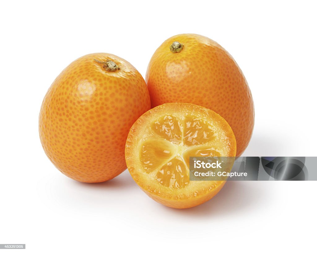 ripe kumquat fruits ripe kumquat fruits, isolated on white background Kumquat Stock Photo
