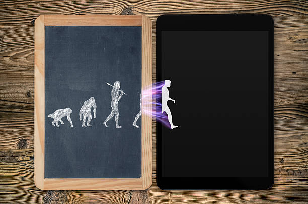 ewolucja electronics - simplicity blackboard education chalk zdjęcia i obrazy z banku zdjęć
