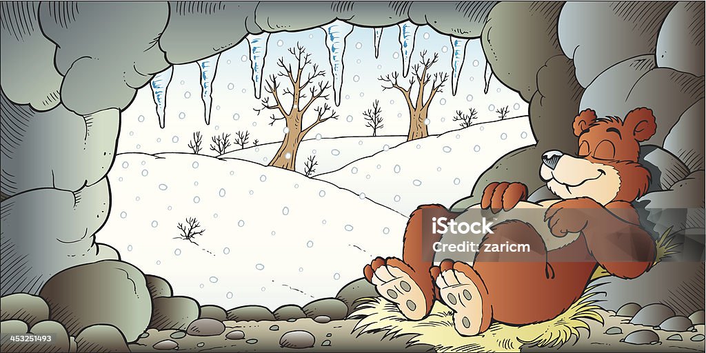 Bear Illustration of bear in hibernation. Hibernation stock vector