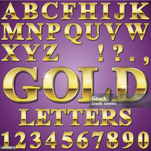 Gold Thread Letters Gold Letters Stock Illustration - Download Image Now - Alphabet ...