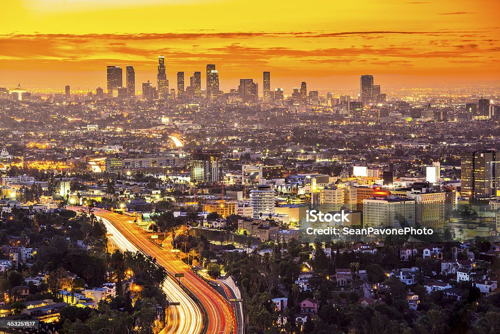 Los Angeles Downtown Los Angeles, California, USA skyline at dawn. City Of Los Angeles Stock Photo