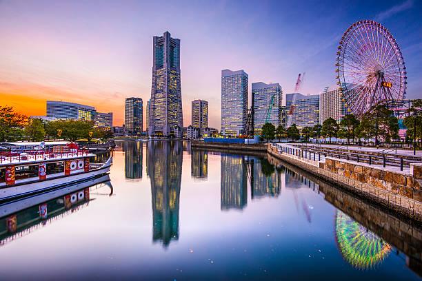 yokohama, giappone - tokyo prefecture city skyline night foto e immagini stock