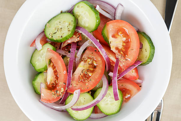 istock served plate with mix salad from tomatoes and cucumbers 453254993