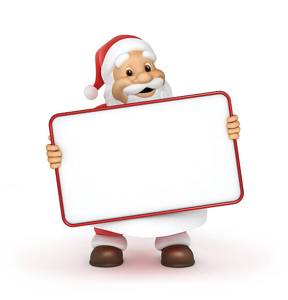 istock Santa claus with a blank billboard 453257237