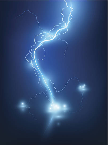 Lightning flash background. vector art illustration