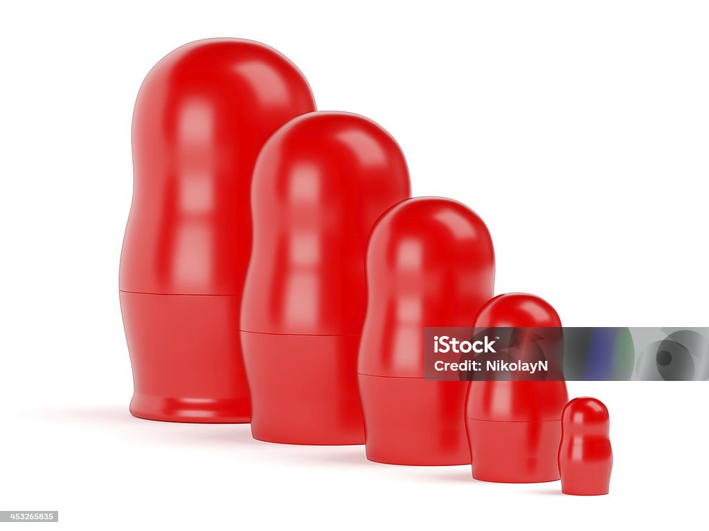 Red russo bonecas Matryoshka ninho - Foto de stock de Babushka royalty-free