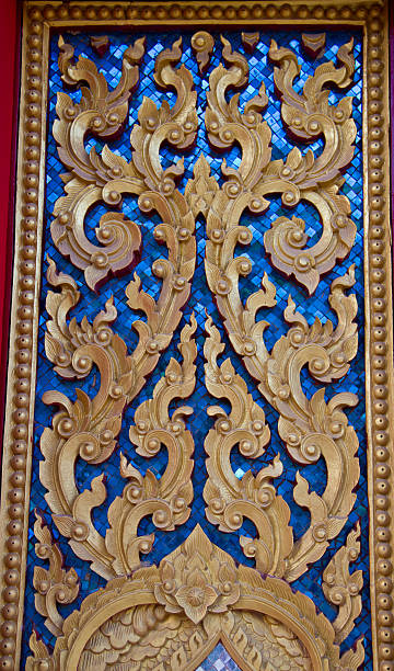 istock Thai style Art on window temple 453266361