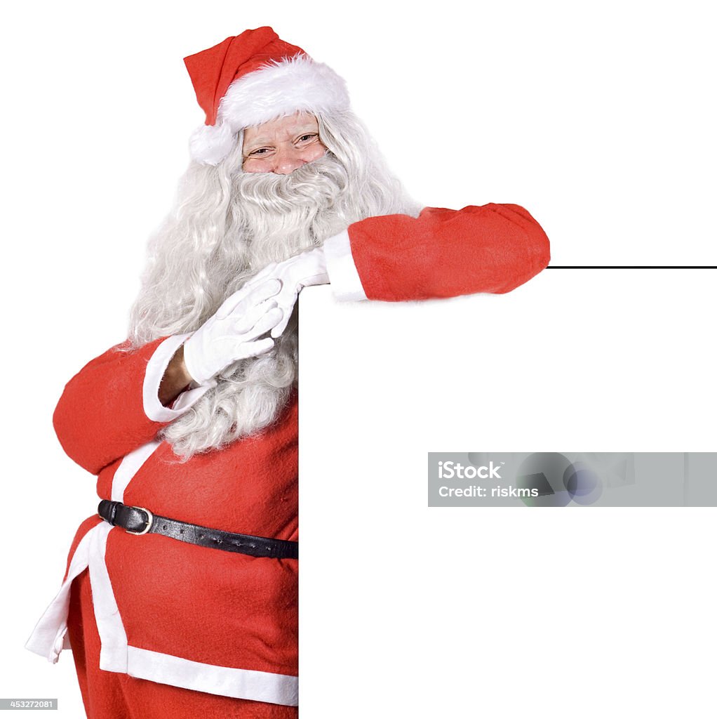 Santa Claus Santa Claus holding a blank sign isolated on white background Adult Stock Photo