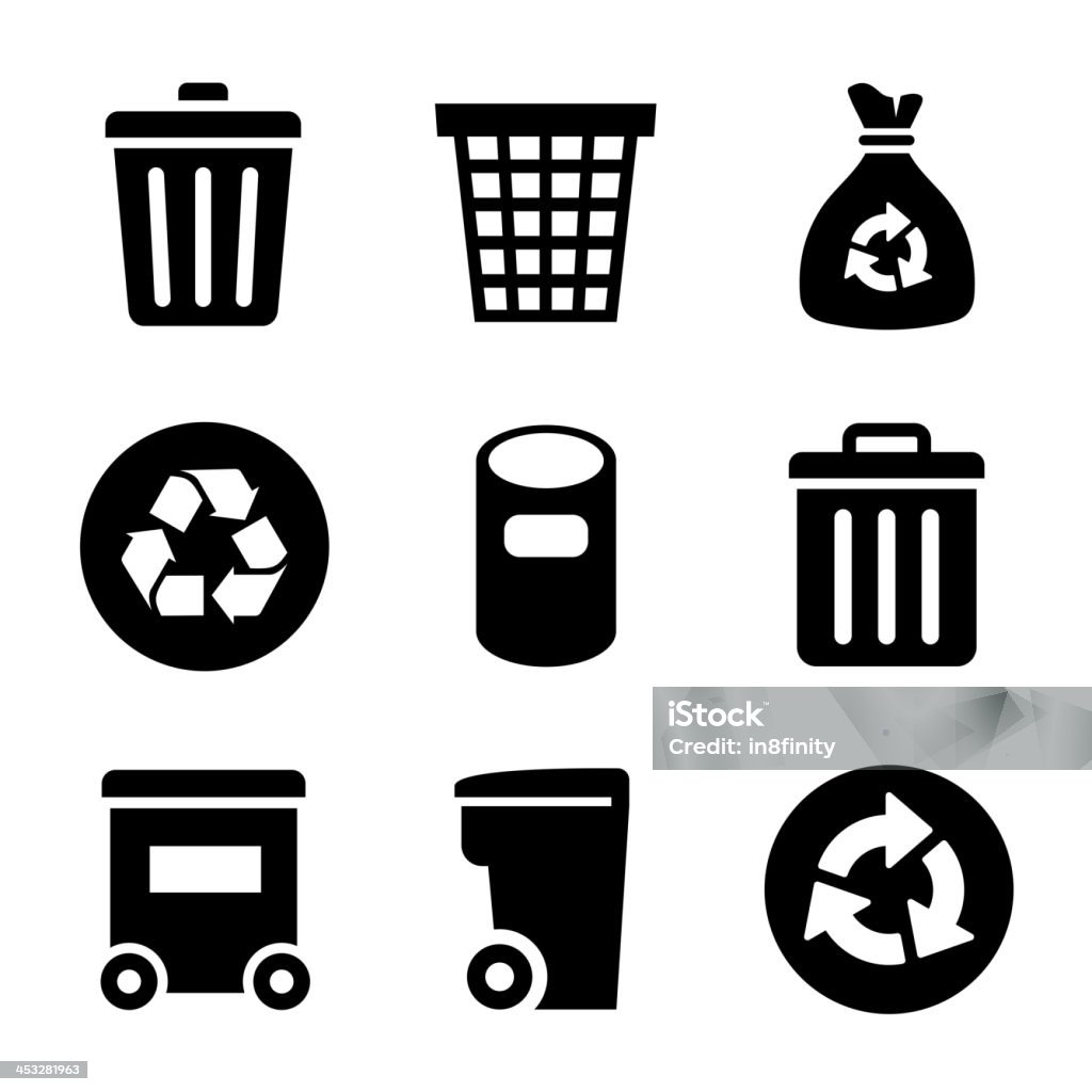 Garbage Icons set Garbage container and basket Icons set. Vector illustration. Garbage stock vector