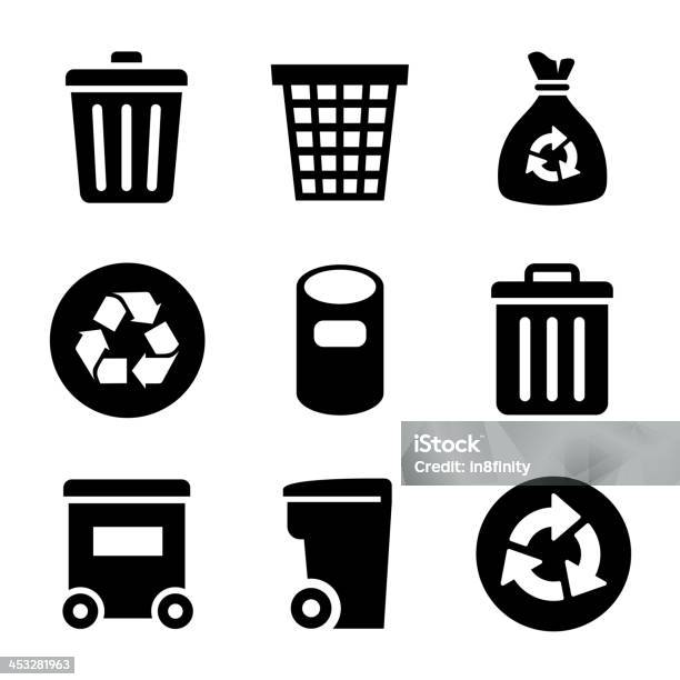 Garbage Icons Set Stock Illustration - Download Image Now - Garbage, Garbage Can, Trash Icon