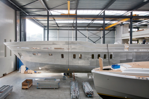 Shipyard where luxury yachts are built