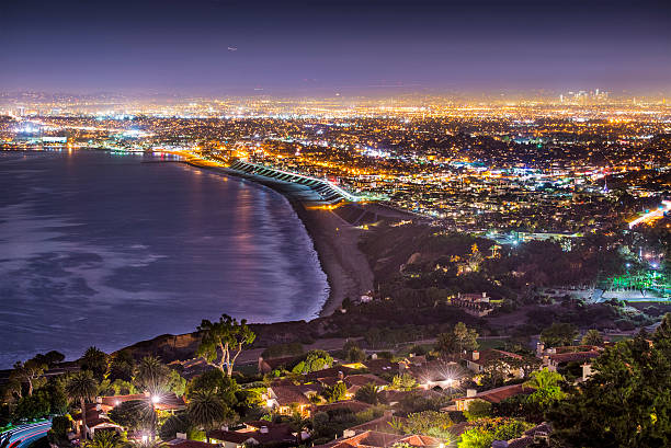 Pacific Coast of Los Angeles The Pacific Coast of Los Angeles, California as viewed from Rancho Palos Verdes. rancho palos verdes stock pictures, royalty-free photos & images