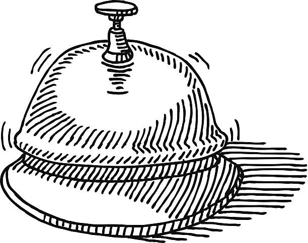 Vector illustration of Service Bell Drawing