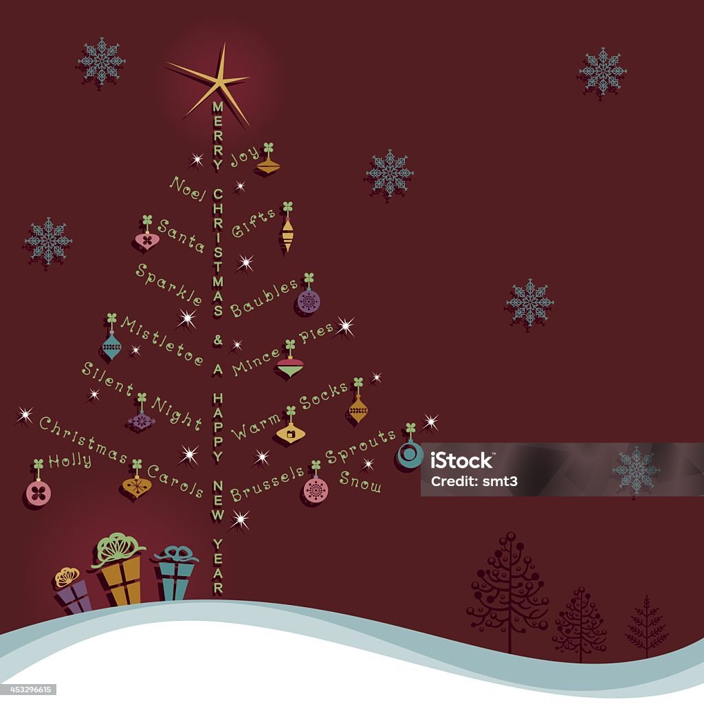 Weihnachtsbaum mit Worten - Lizenzfrei Baum Vektorgrafik