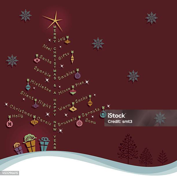 Weihnachtsbaum Mit Worten Stock Vektor Art und mehr Bilder von Baum - Baum, Christbaumkugel, ClipArt