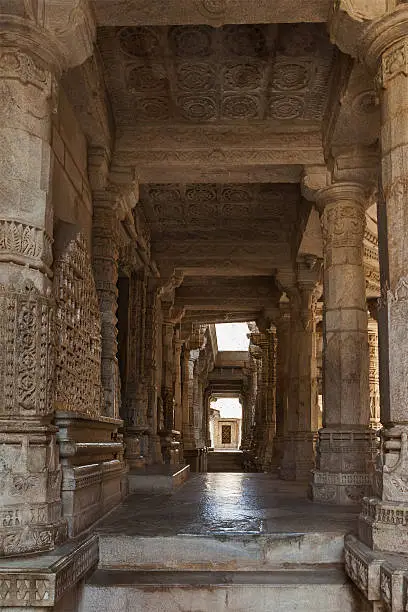 Jain temple in Ranakpur. Rajasthan, India
