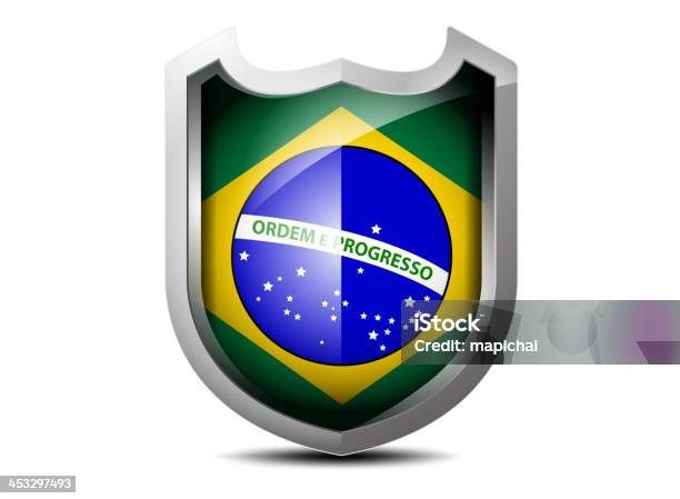 Flag Of Brazil Metal Shield Stock Illustration - Download Image Now - Alloy, Aluminum, Avatar