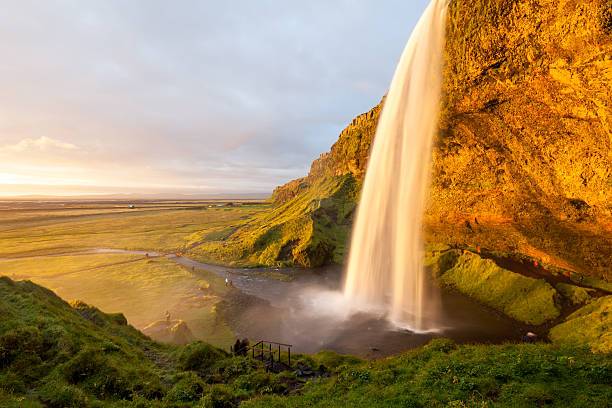 istock Seljalandsfoss waterfall at sunset, South-West Iceland 453297527